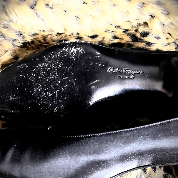 COPY - Salvatore Ferragamo Vara Black Satin Pumps - Picture 5 of 8